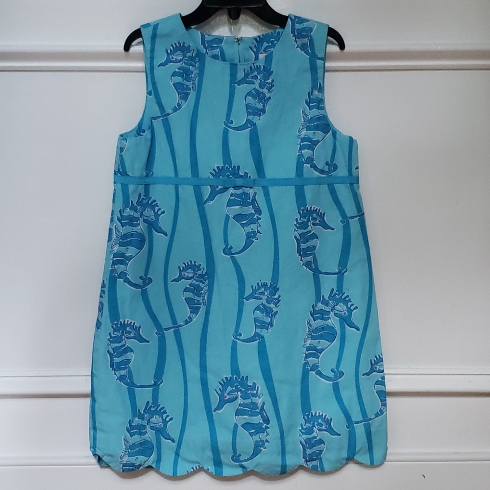 Lilly Pulitzer Robyn Blue Promenade Seahorse Dress